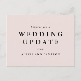Wedding update change the date blush pink postcard