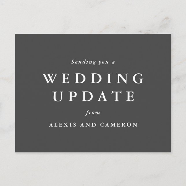 Wedding update change the date postcard (Front)