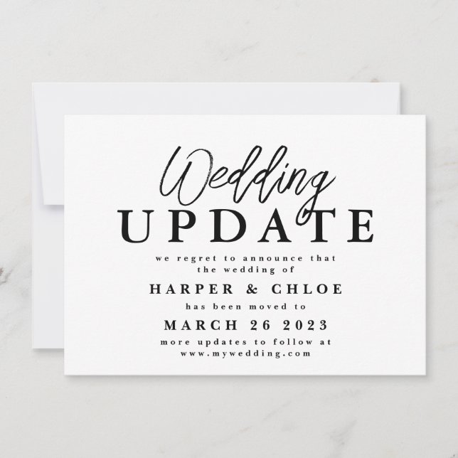 Wedding Update Change The Date Postponement Save T (Front)