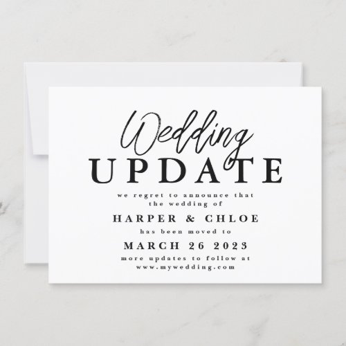 Wedding Update Change The Date Postponement Save T Save The Date