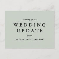 Wedding update change the date sage green