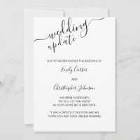 Wedding Update Elegant Script Postponement Card