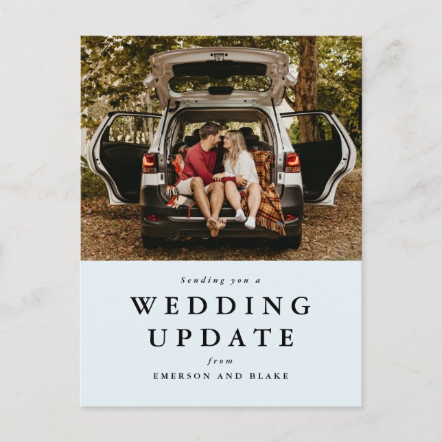 Wedding update light blue postcard (Front)