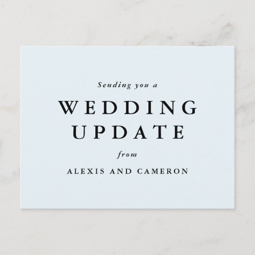 Wedding update light blue postcard