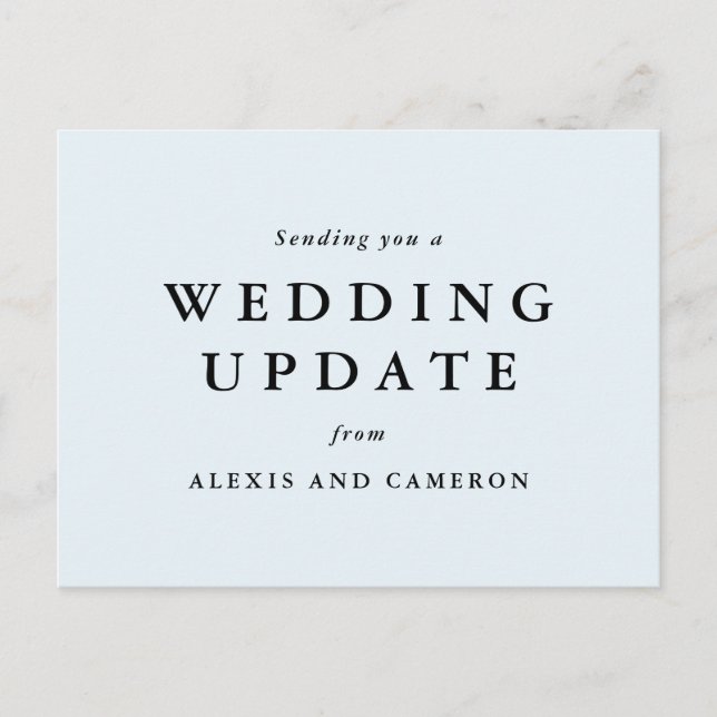 Wedding update light blue postcard (Front)