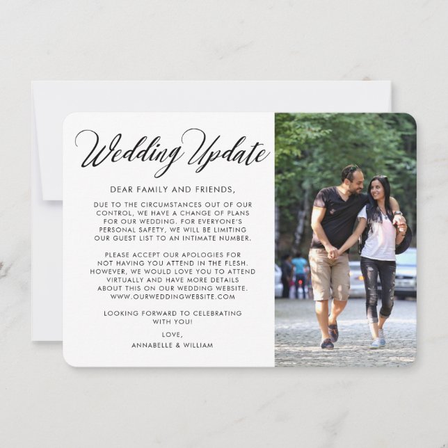 Wedding Update | Photo Smaller Wedding Announcement (Front)