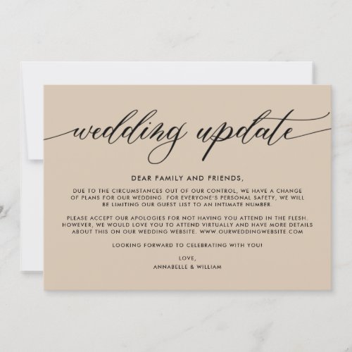 Wedding Update  Smaller Wedding Announcement