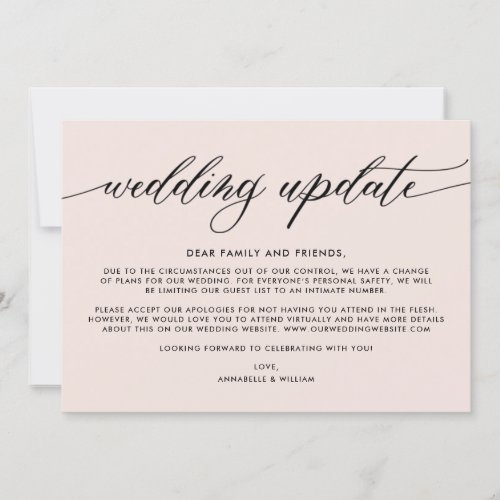 Wedding Update  Smaller Wedding Announcement