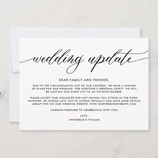 Wedding Update | Smaller Wedding Announcement (Front)