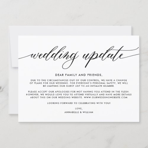 Wedding Update  Smaller Wedding Announcement