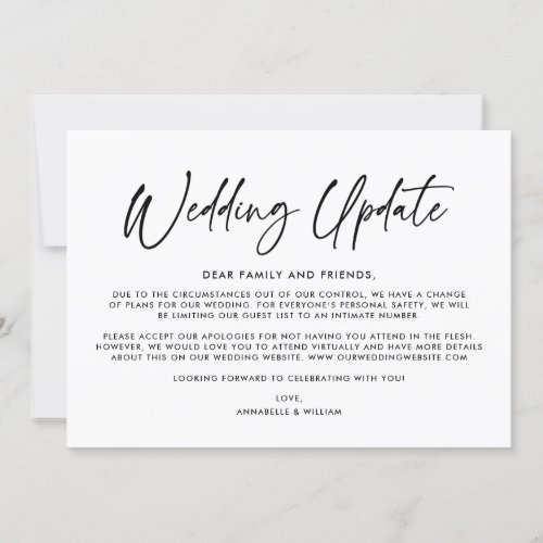 Wedding Update  Smaller Wedding Announcement