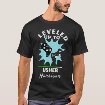 Wedding Usher Leveled Up Gamer Funny T-shirt by Flissitations at Zazzle
