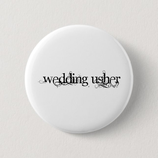 Wedding Usher Pinback Button (Front)