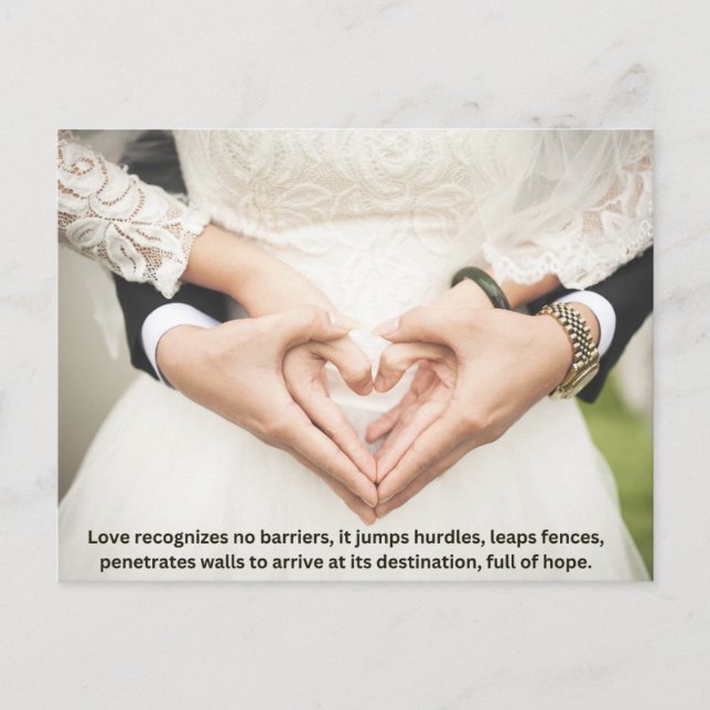 Wedding valentine's day gift holiday card. (Front)