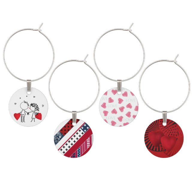 Wedding, Valentine's day Wine Charm (Staggered)