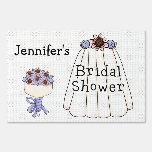 Wedding Veil Bridal Shower Yard Sign (Front)