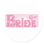 Wedding Veil Bride Classic Round Sticker