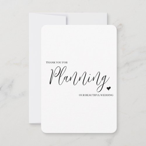 Wedding Vendor Thank You Card- Planner