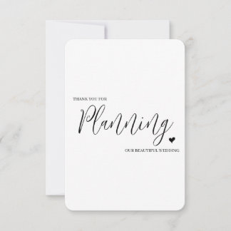 Wedding Vendor Thank You Card- Planner
