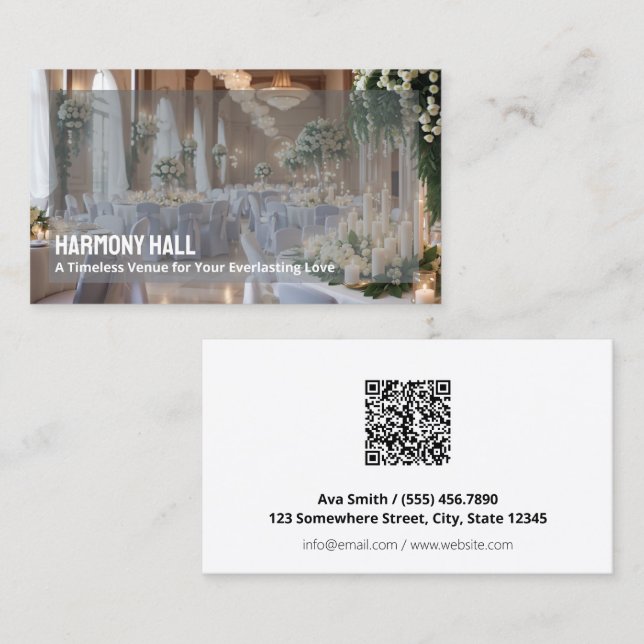 Wedding Venue Custom QR Business Card (Front/Back)
