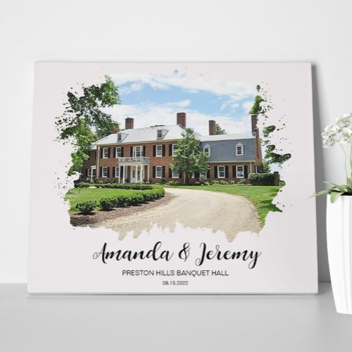 Wedding Venue Photo Watercolor Couple Anniversary