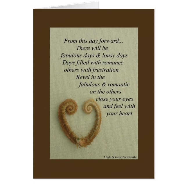Wedding Verse - From this day forward... Cards (Front)