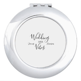 WEDDING VIBES COUPLE NAME 20XX LOVELY MATCH WEDDIN COMPACT MIRROR
