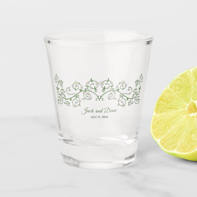 Wedding Vine Heart Shot glass (Front)
