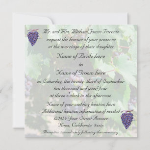 Wedding Vineyard Grapes Invitation
