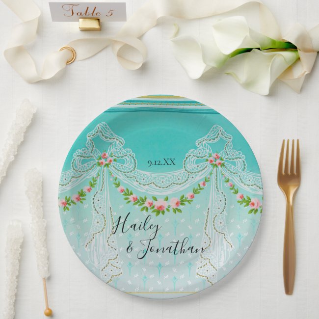 Wedding Vintage Art Nouveau intricate Pink Floral