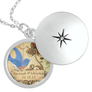 Wedding Vintage Bluebird Anniversary Necklace