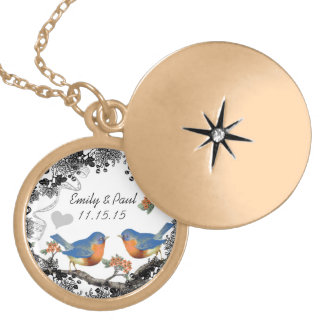 Wedding Vintage Bluebirds Anniversary Necklace