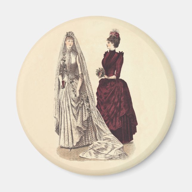 Wedding Vintage bridal party brides and bridesmaid Magnet (Front)