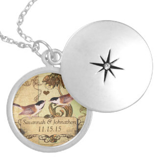 Wedding Vintage Chickadees Anniversary Necklace