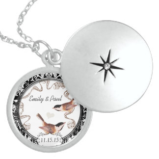 Wedding Vintage Chickadees Anniversary Necklace