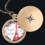 Wedding Vintage Eiffel Tower Anniversary Necklace<br><div class="desc">Wedding Keepsake Wedding Party Necklaces - to change background color - click customize - click edit - choose last tool in drop down menu and choose from one of the colors shown or enter your rgb hex code for your custom wedding color- to change font color select the text you...</div>