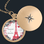 Wedding Vintage Eiffel Tower Anniversary Necklace<br><div class="desc">Wedding Keepsake Wedding Party Necklaces - to change background color - click customize - click edit - choose last tool in drop down menu and choose from one of the colors shown or enter your rgb hex code for your custom wedding color- to change font color select the text you...</div>