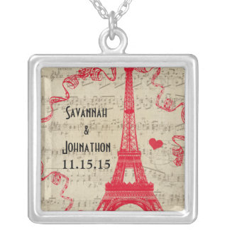Wedding Vintage Eiffel Tower Anniversary Necklace