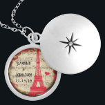 Wedding Vintage Eiffel Tower Burnt Edges Necklace<br><div class="desc">Wedding Keepsake Wedding Party Necklaces - to change background color - click customize - click edit - choose last tool in drop down menu and choose from one of the colors shown or enter your rgb hex code for your custom wedding color- to change font color select the text you...</div>
