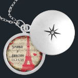 Wedding Vintage Eiffel Tower Burnt Edges Necklace<br><div class="desc">Wedding Keepsake Wedding Party Necklaces - to change background color - click customize - click edit - choose last tool in drop down menu and choose from one of the colors shown or enter your rgb hex code for your custom wedding color- to change font color select the text you...</div>