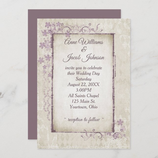 Wedding Vintage Frame Invitation (Front/Back)
