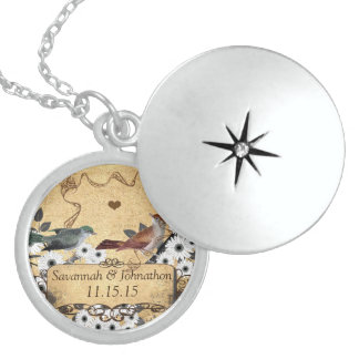 Wedding Vintage Love Birds Anniversary Necklace