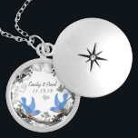 Wedding Vintage Lucky Bluebirds 25th Anniversary Silver Plated Necklace<br><div class="desc">Lucky in Love Bluebird Keepsake Necklaces Choose either Silver Plated or Sterling Silver</div>