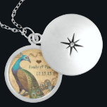 Wedding Vintage Peacock Anniversary Necklace<br><div class="desc">Wedding Keepsake Wedding Party Necklaces - to change background color - click customize - click edit - choose last tool in drop down menu and choose from one of the colors shown or enter your rgb hex code for your custom wedding color- to change font color select the text you...</div>