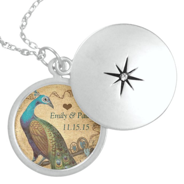 Wedding Vintage Peacock Anniversary Necklace (Front)