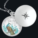Wedding Vintage Peacock Anniversary Necklace<br><div class="desc">Wedding Keepsake Wedding Party Necklaces - to change background color - click customize - click edit - choose last tool in drop down menu and choose from one of the colors shown or enter your rgb hex code for your custom wedding color- to change font color select the text you...</div>