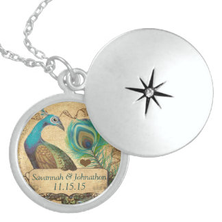 Wedding Vintage Peacock  Anniversary Necklace