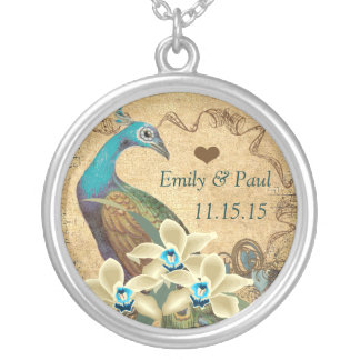 Wedding Vintage Peacock  Anniversary Necklace