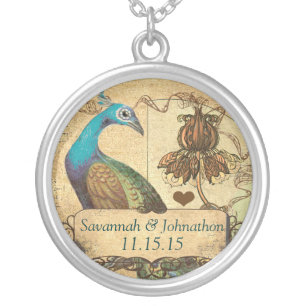 Wedding Vintage Peacock  Anniversary Necklace