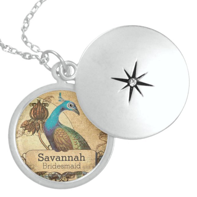 Wedding Vintage Peacock  Bridesmaid Necklace (Front)